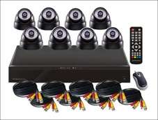 Surveillance Camera Kit: 8CH DVR and 8 Dome Cameras