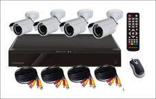 Surveillance Camera Kit: 4CH DVR and 4 Bullet Cameras