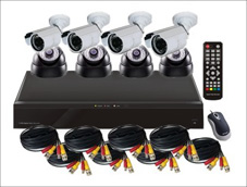 Surveillance Camera Kit: 8CH DVR and 4 Bullet Cameras / 4 Dome Cameras